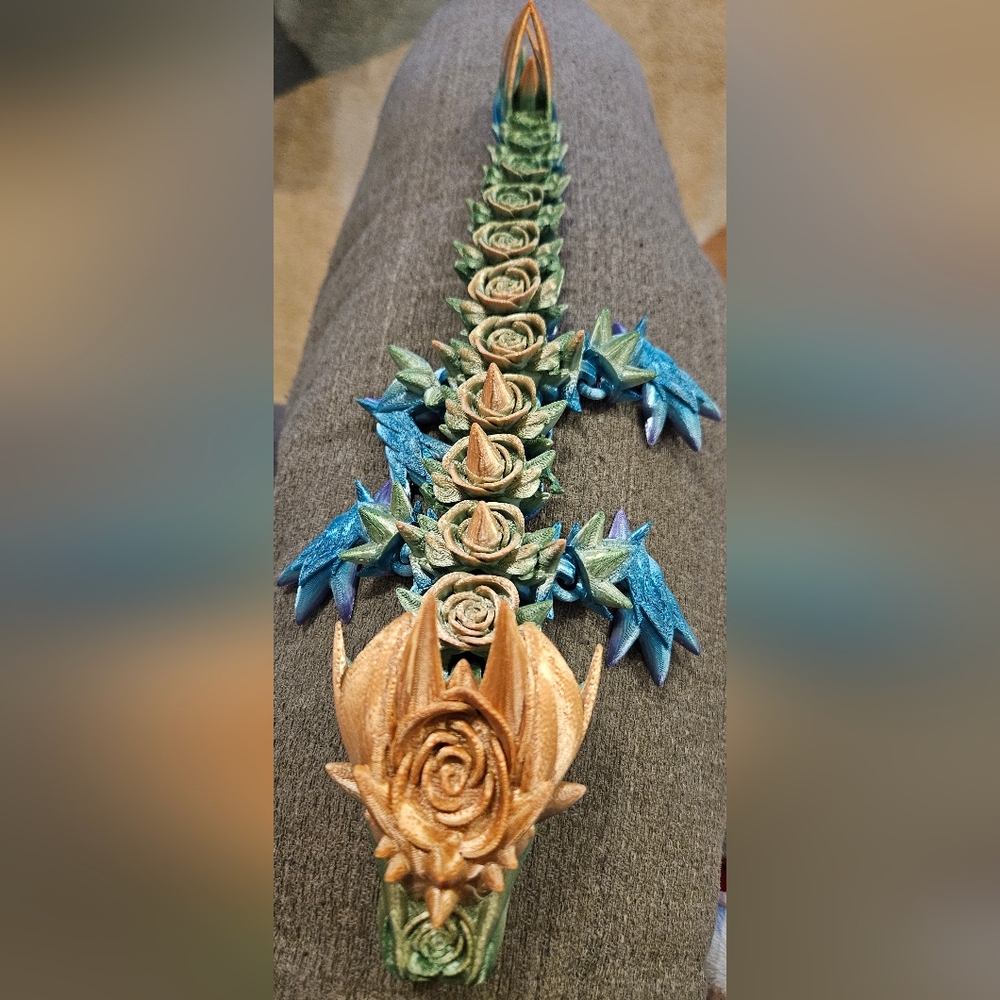 Baby Rose Dragon 3D Printed Figure - Picture 4 of 6